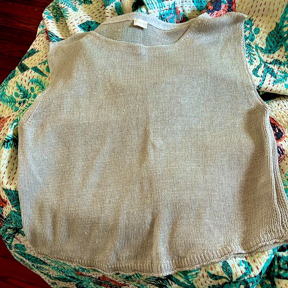 Poetry Grey Linen Shell Tank Top Sz US 10 NWT - Picture 1 of 1